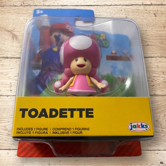 Super Mario Toadette 2.5" Action Figure Jakks Pacific 2022 Brand New - Picture 2 of 7